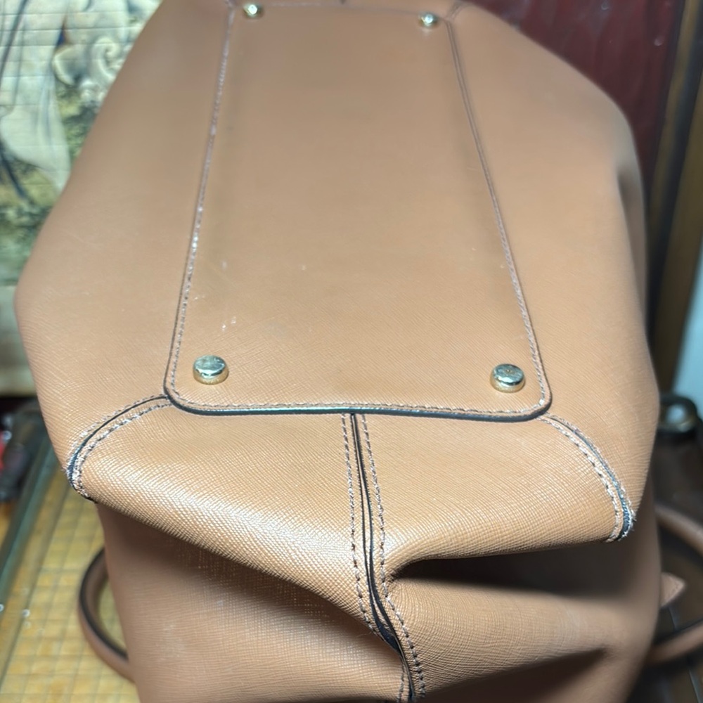 Kate Spade Tote Tan Dune Safiano Leather Ariel Structured Design and Dust Bag - Picture 16 of 17
